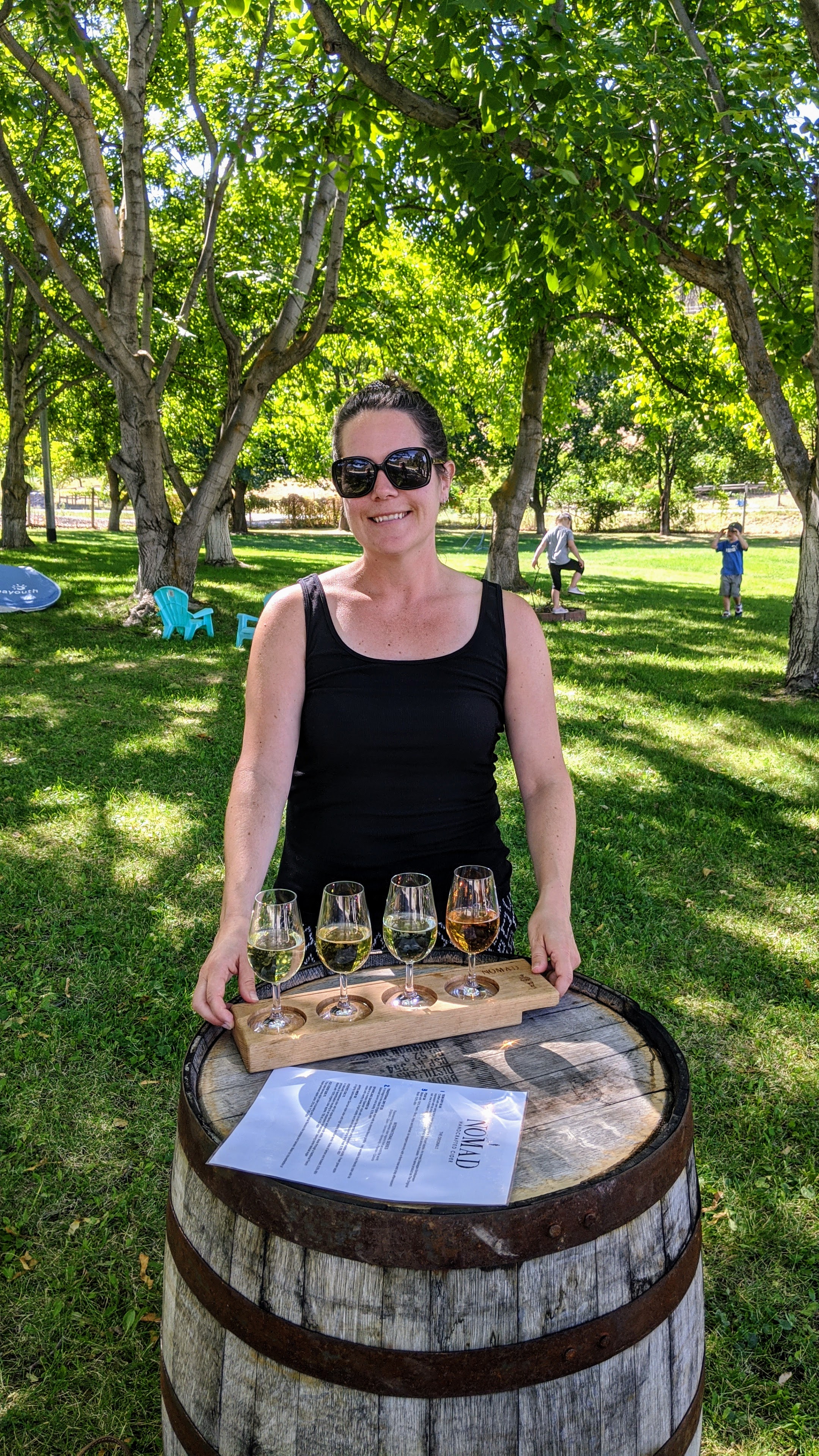 A cider flight at Nomad