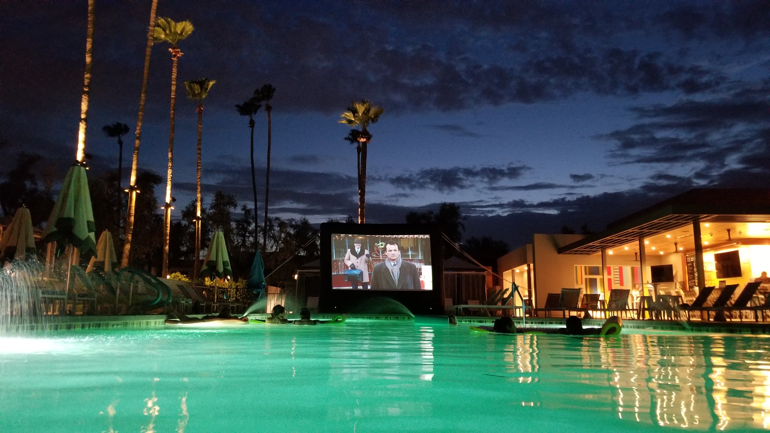 Saturday night movie by the pool at the Andaz Scottsdale