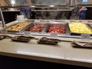 Hot dishes part of the breakfast buffet at the Waikiki Marriott Resort & Spa