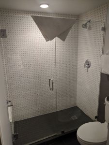 Shower in a Standard King Room at the El Vado Motel in Albuquerque