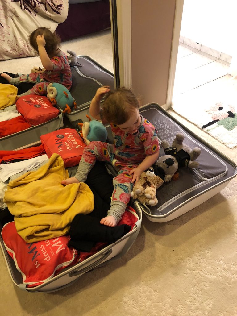 Packing in sections for each leg of the trip