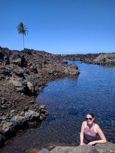 Max in an achialine pool on the Big Island of Hawaii