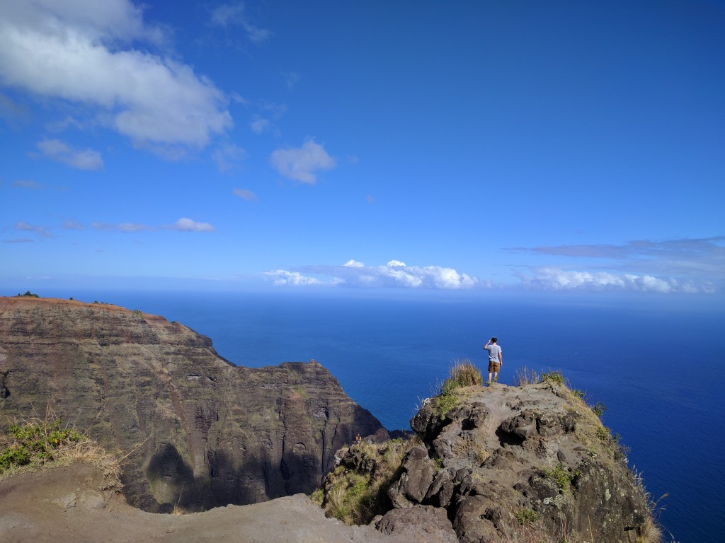 Jason at the end of the Awa’awapuhi Trail in the Koke’e State Park, Kauai