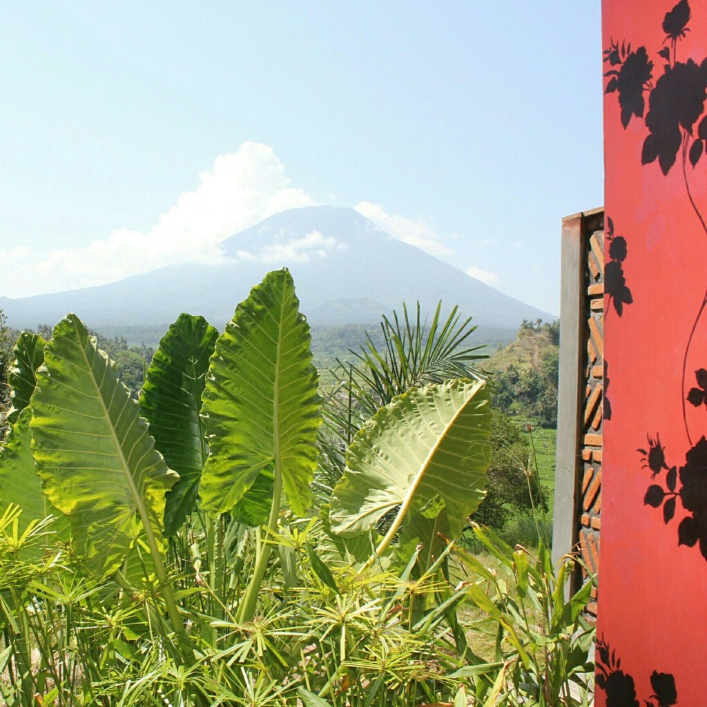 View of Mount Agung from Bali Asli Restaurant