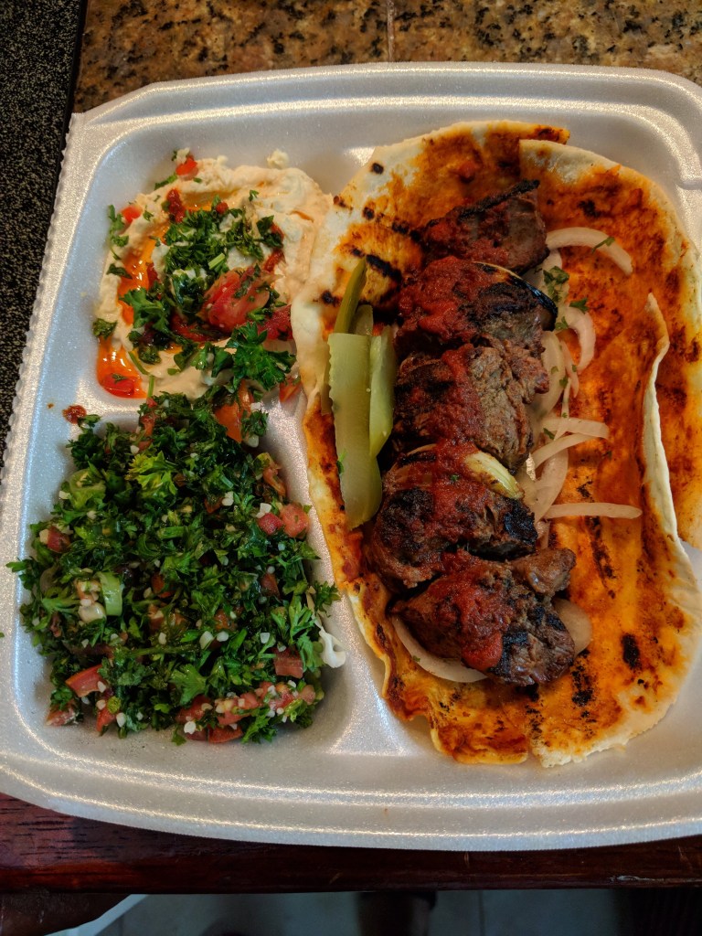 Lamb platter with tabbouleh and hummus from Sahara