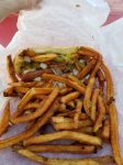 Hot dog and fries at Redhot Ranch