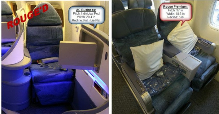 Difference between Air Canada and Rouge seats
