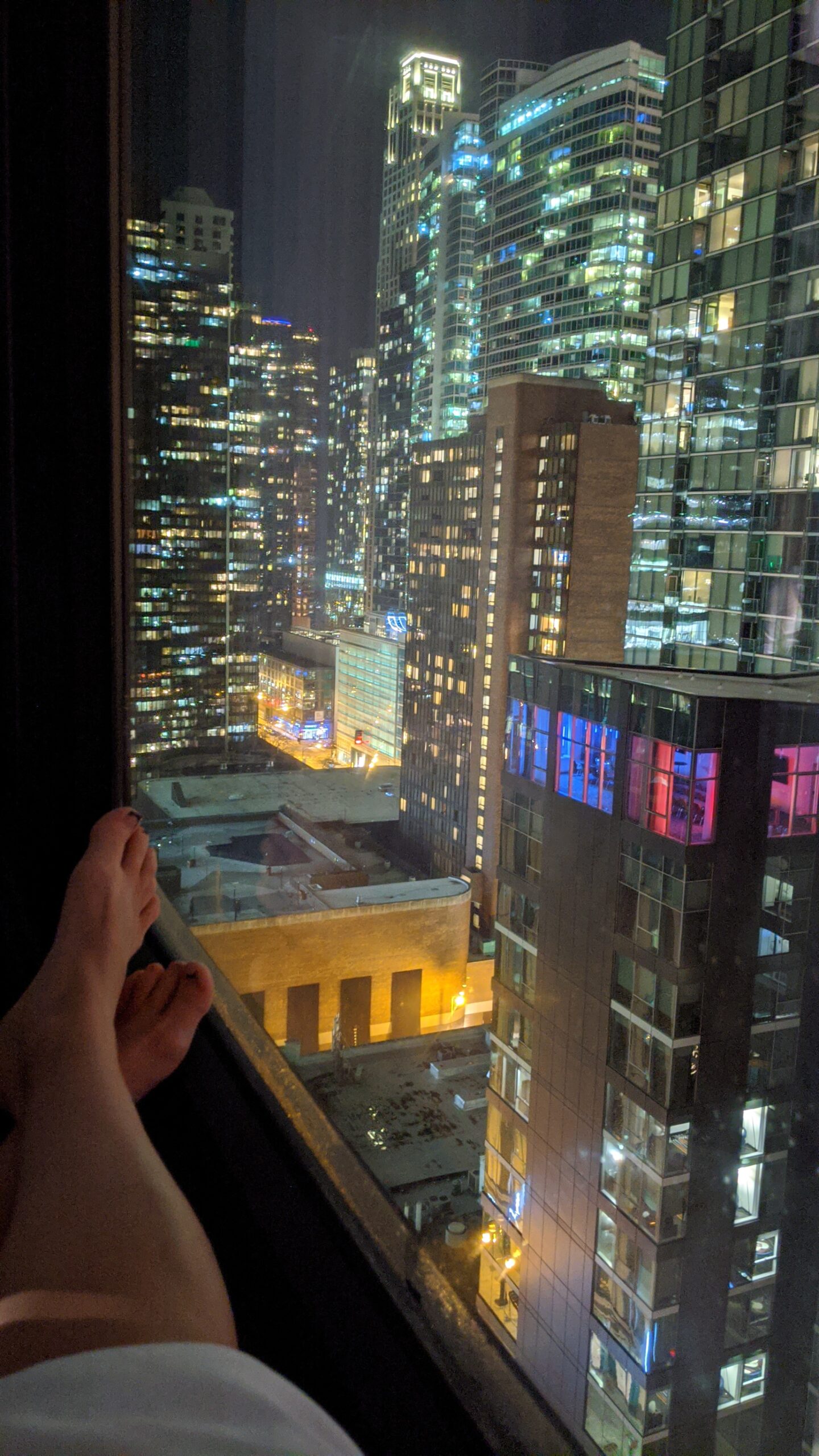 Max sitting on the ledge enjoying the view at EMC2