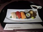 Sushi served in JAL First Class