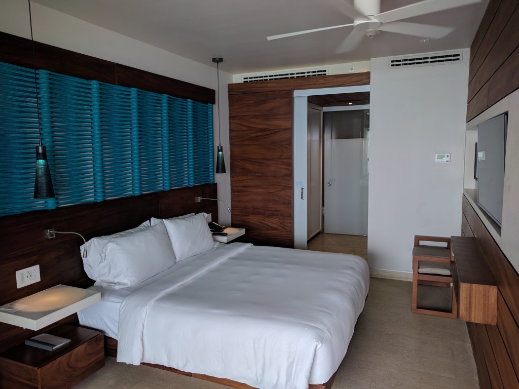 Bedroom in a suite at the Grand Hyatt Playa Del Carmen