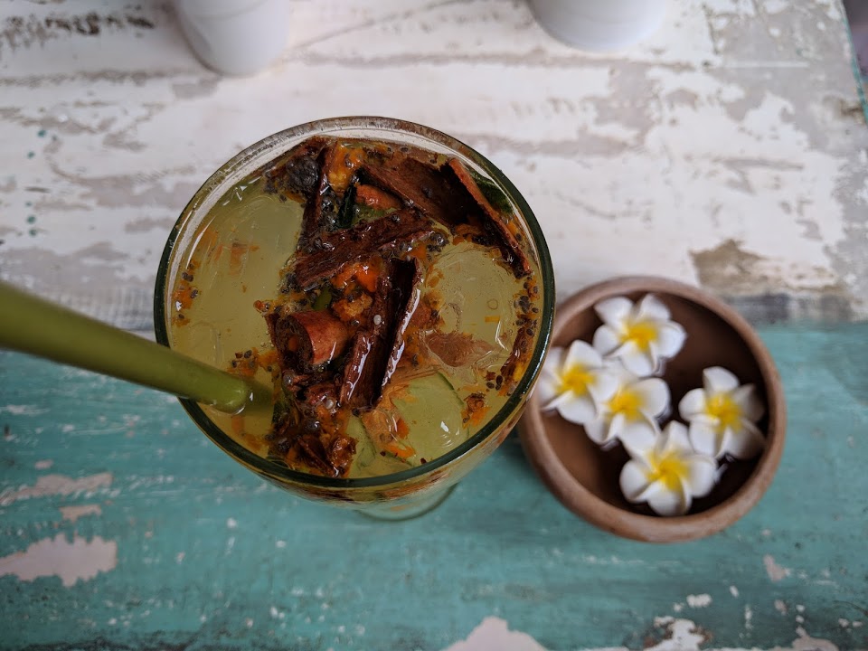Ginger drink at Poonie's Kitchen in Galle Fort