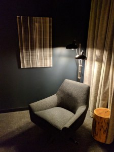 Seating area in our room at Hotel Saint George in Marfa