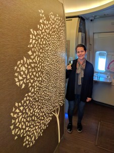 Max standing by the Guf tree at the front of the cabin