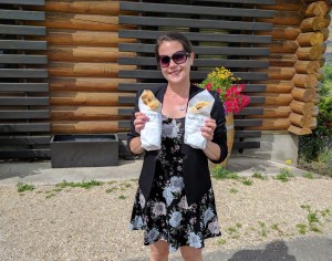 Buying bread at Platinum Beanch