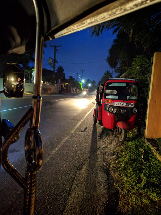 Tuk tuk at night in Galle