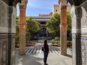 Max in the couryard at Musee de Confluences