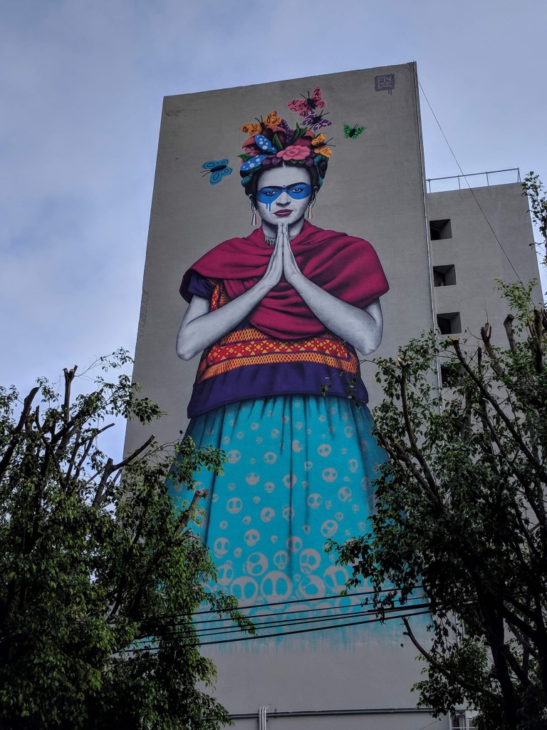A Frida Kahlo mural in Guadalajara
