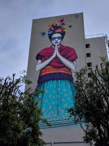 A Frida Kahlo mural in Guadalajara