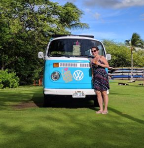 Max on the lawn at the Lava Lava Club during Happy Hour