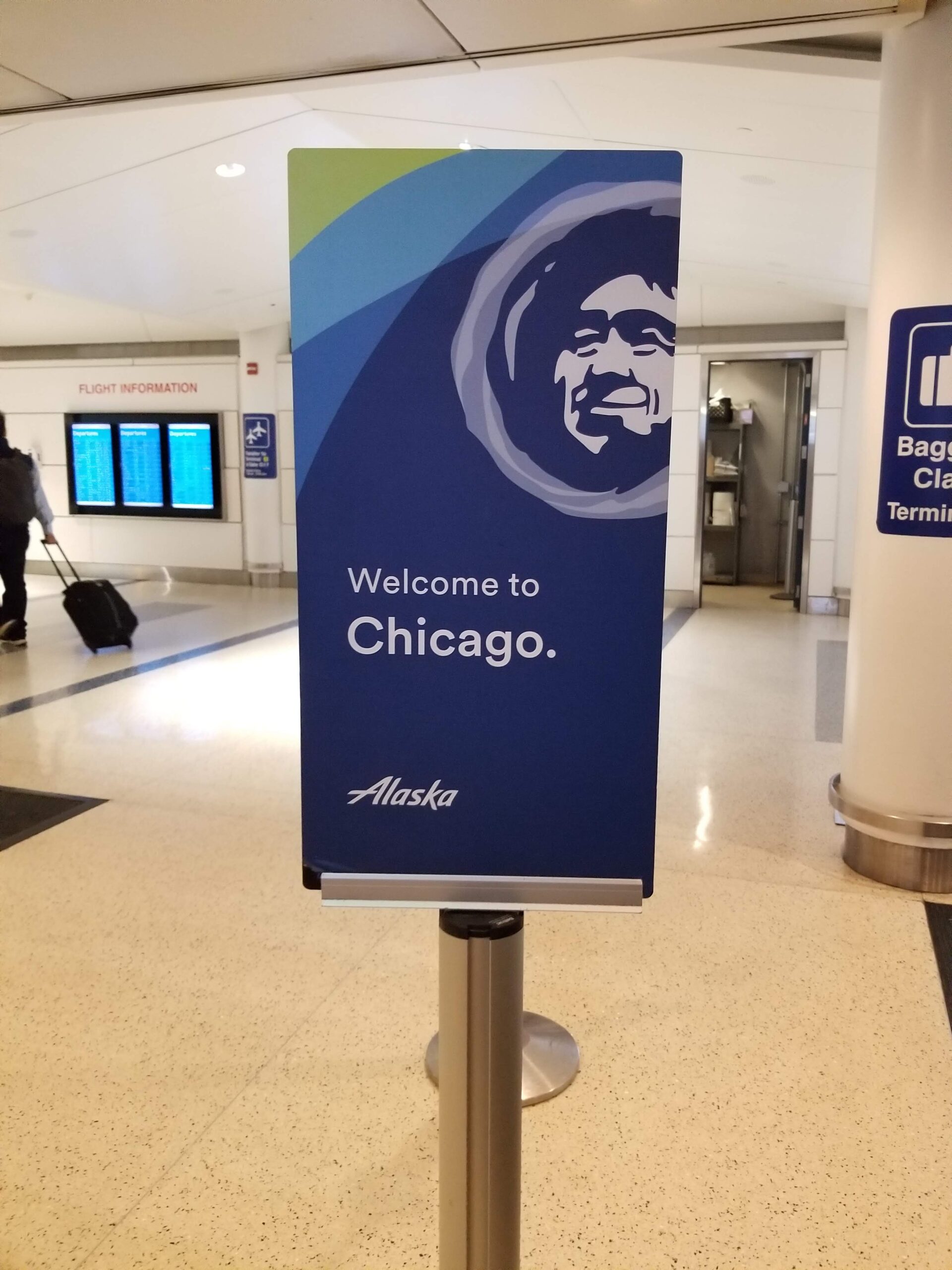 Alaska Airlines Welcome to Chicago Sign