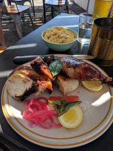 Chicken and green chili mc'n cheese at the Water Stop in Marfa