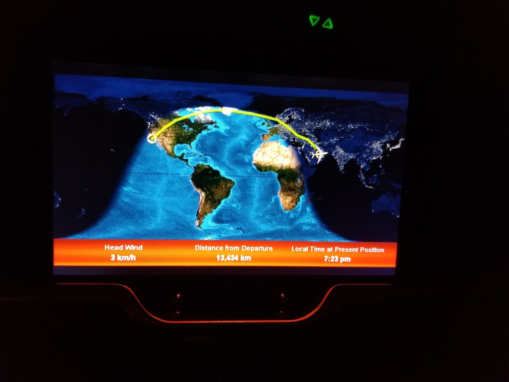 Our flight path from LAX to DXB