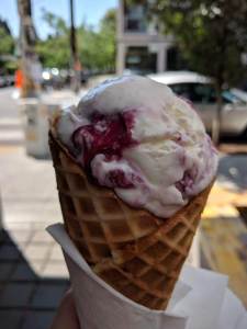 Goat cheese Habanero Marionberry ice cream from Salt & Straw