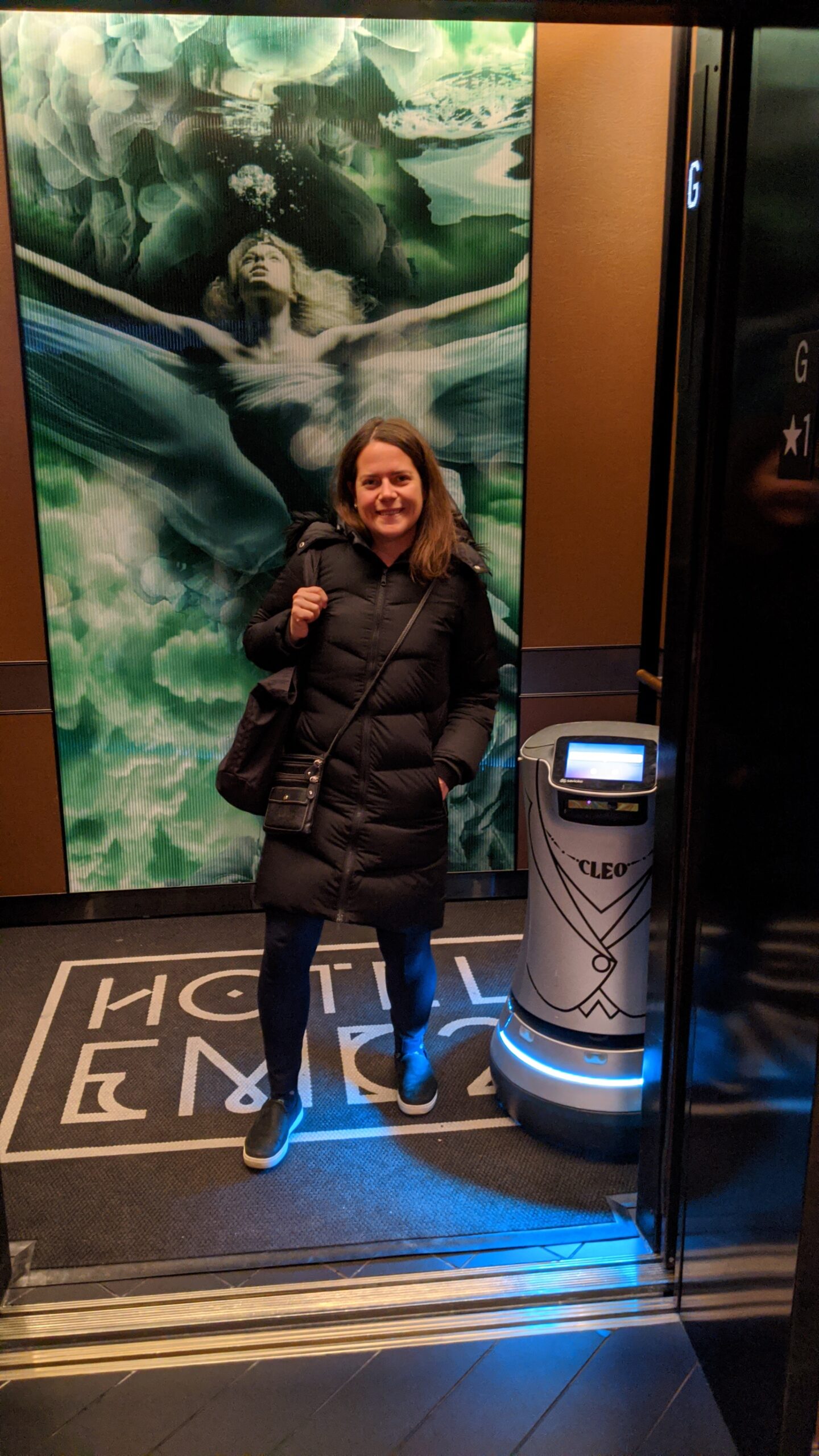 Max with Cleo the robot at EMC2