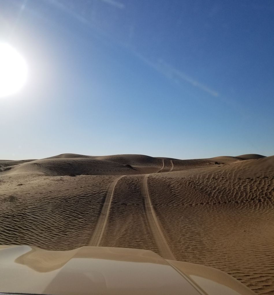Driving through the dunes