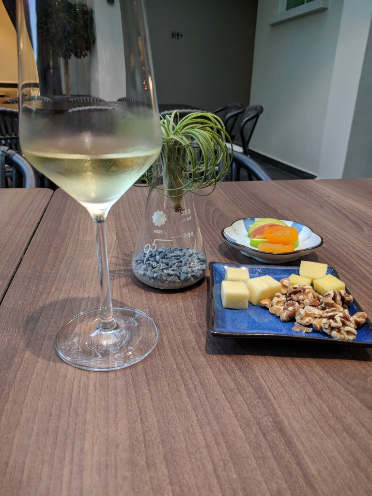 Sauvignon Blanc and cheese during the Wine Exploration Hour at The Edison