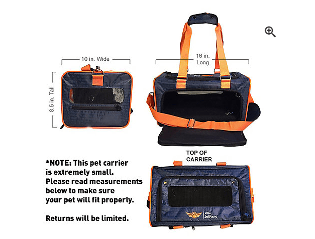 JetBlue's pet carrier that fits under the seat on their flights