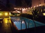 Pool at night at Casa Habita in Guadalajara
