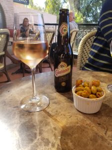 Wine, beer and olives at Kozy Bar