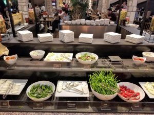 Cold food buffet at the lounge