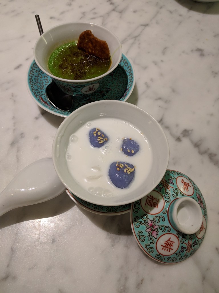 Pandan creme brulee and Tang Yuen at Kebaya