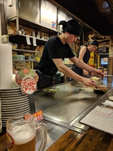 Our seats at the counter at Buchiumaya