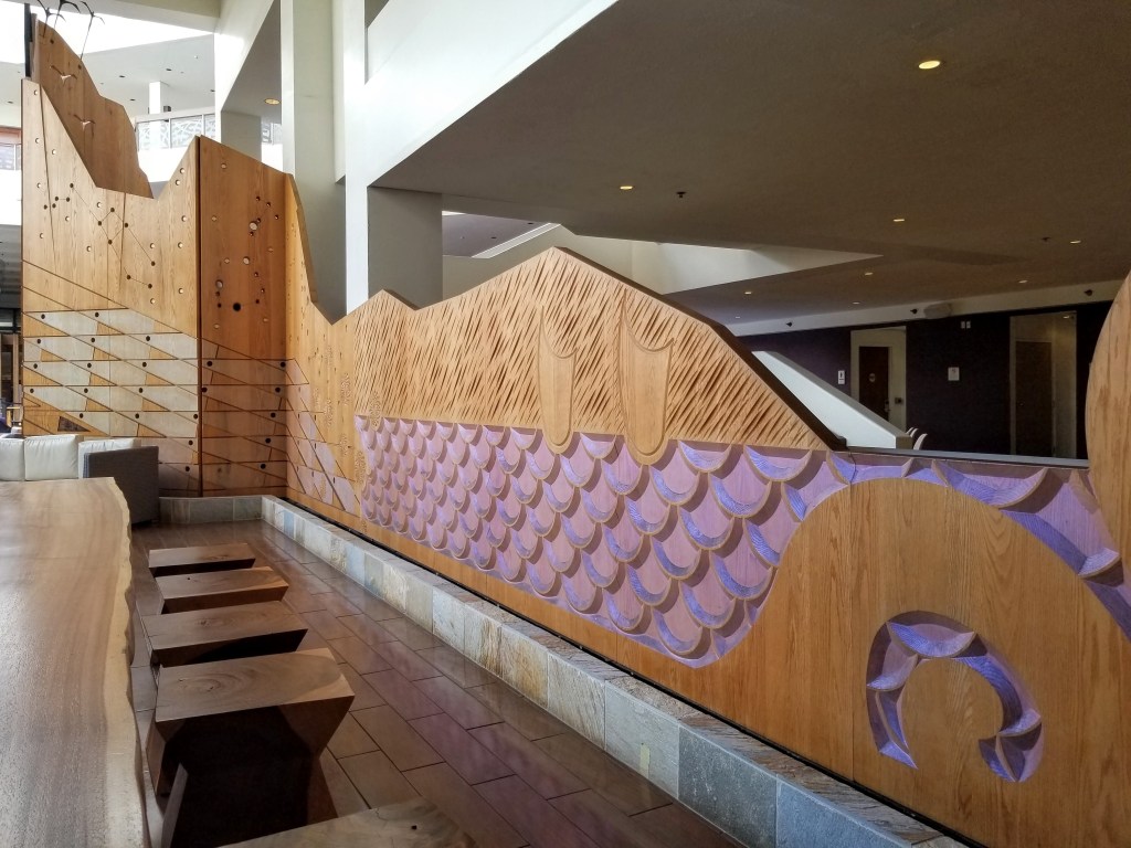 Hawaiian Art in the lobby at the Waikiki Marriott Resort & Spa