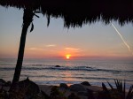 Sunset at happy hour at Playa Escondida