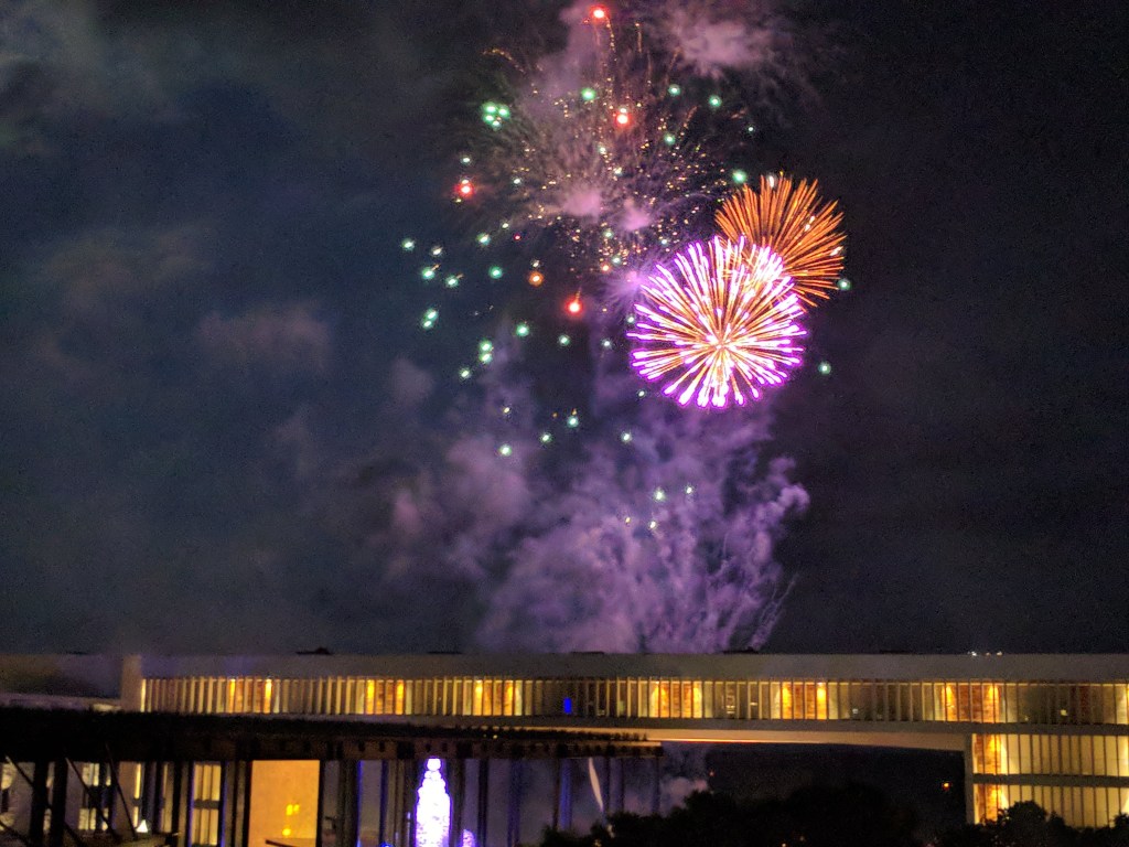 Nightly fireworks at the Grand Hyatt Playa Del Carmen