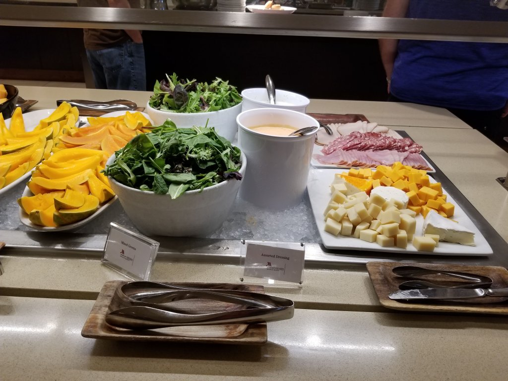 Deli meats, cheese and salad part of the breakfast buffet at the Waikiki Marriott Resort & Spa