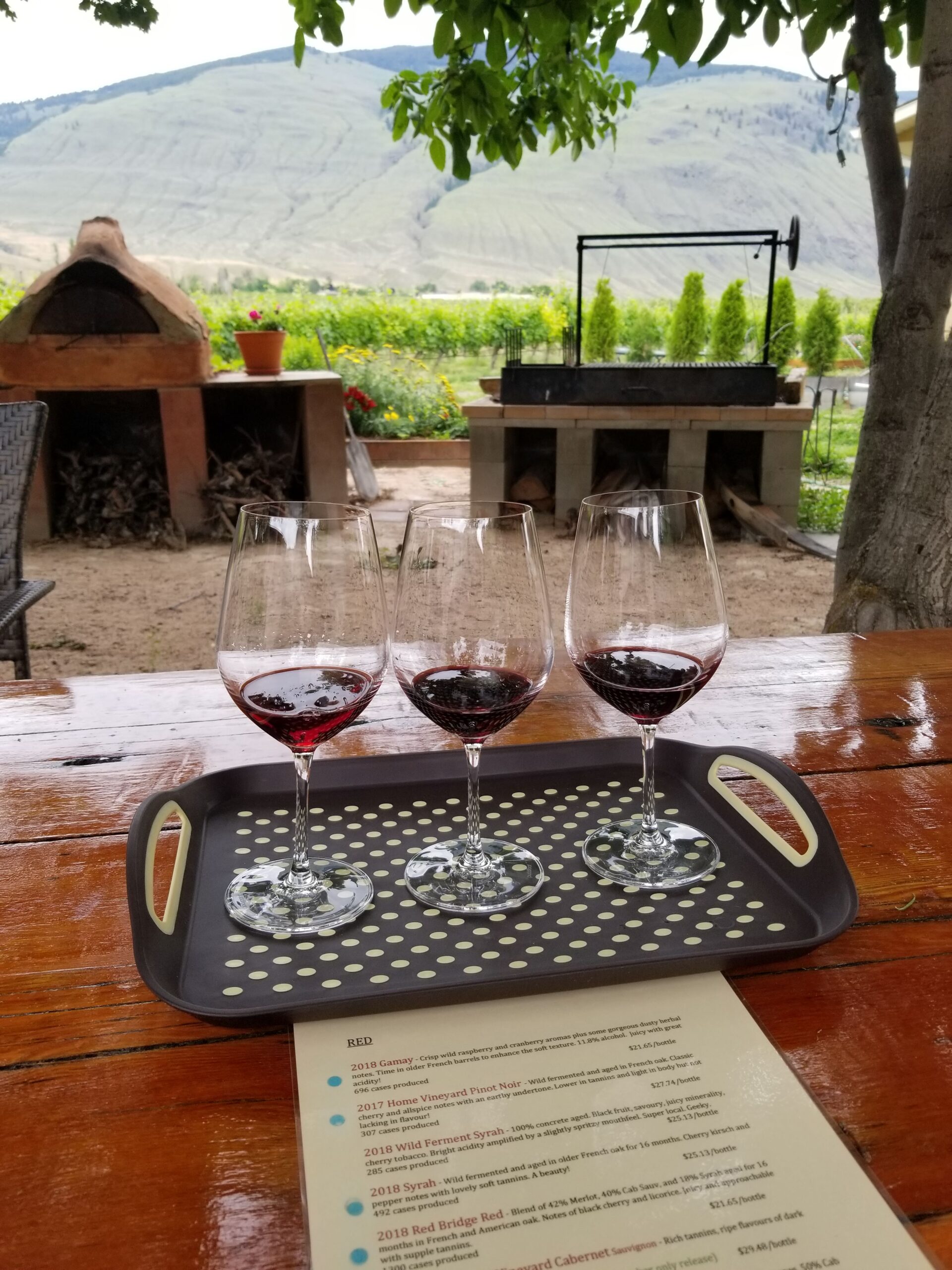 Outdoor wine tasting at Orofino