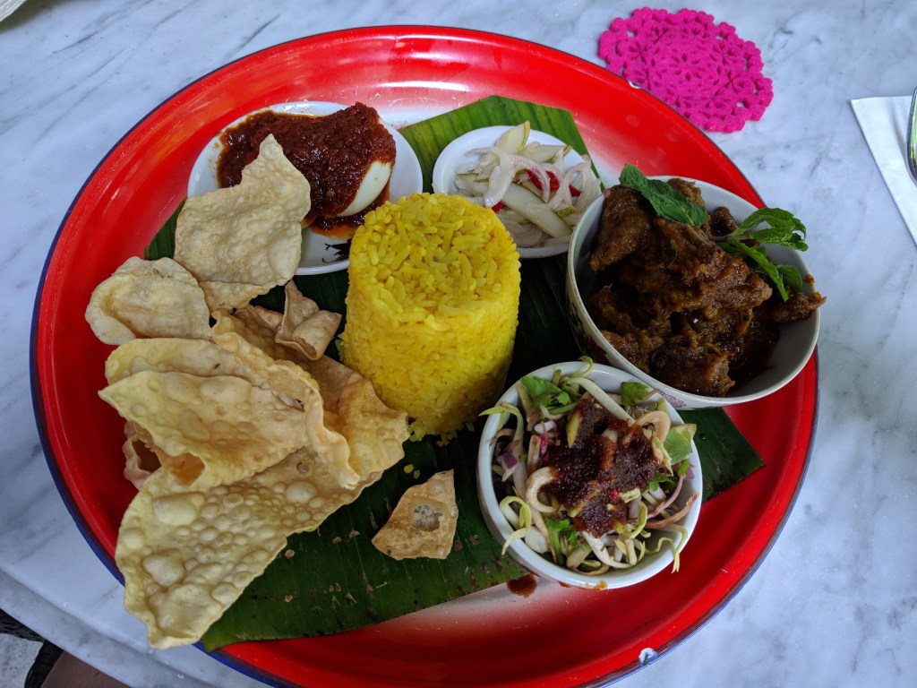 Beef rendang plate at Mews Cafe