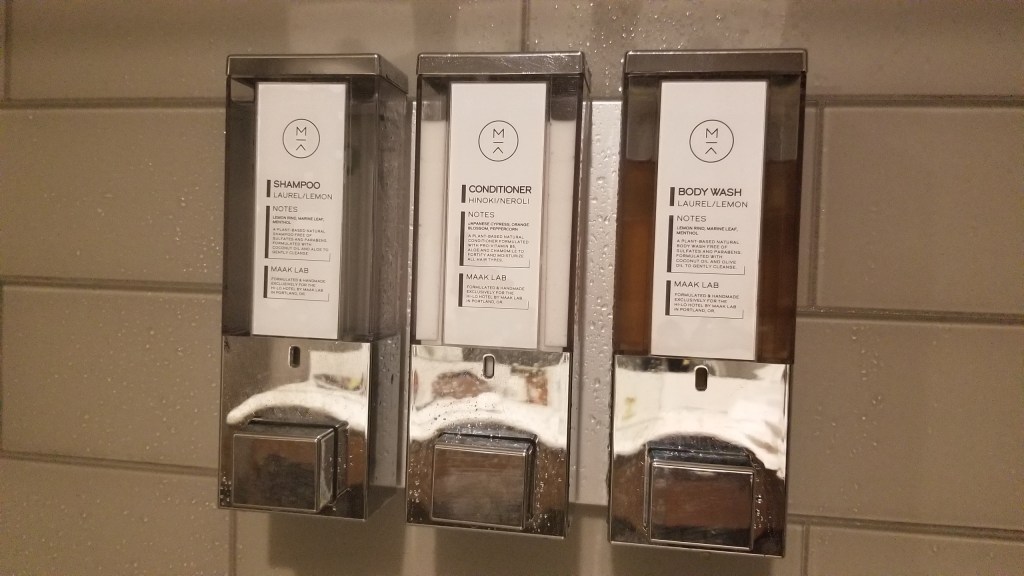 Dispensers in the shower