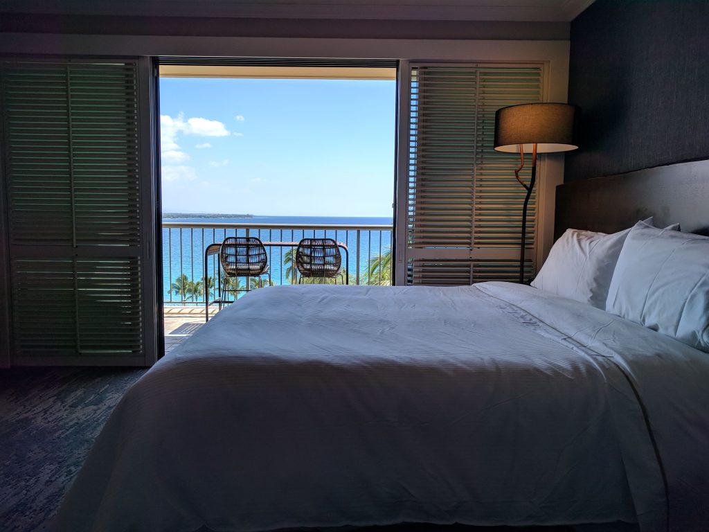 The bedroom and lanai