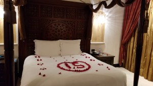 Anniversary surpirse in our room at the Ritz Carlton Sharq Village