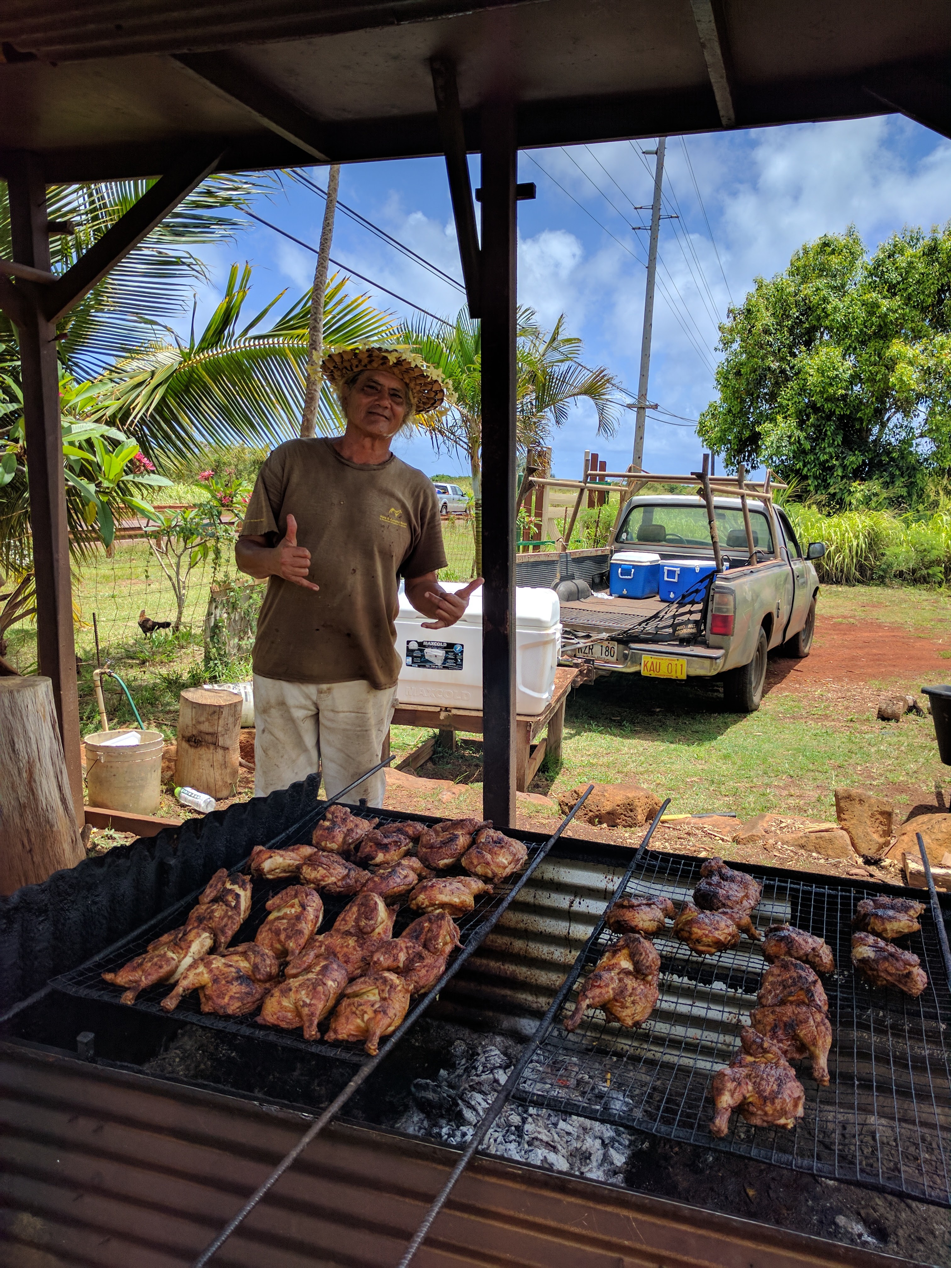 The owner at Anahola Huli-Huli Chicken Kauai