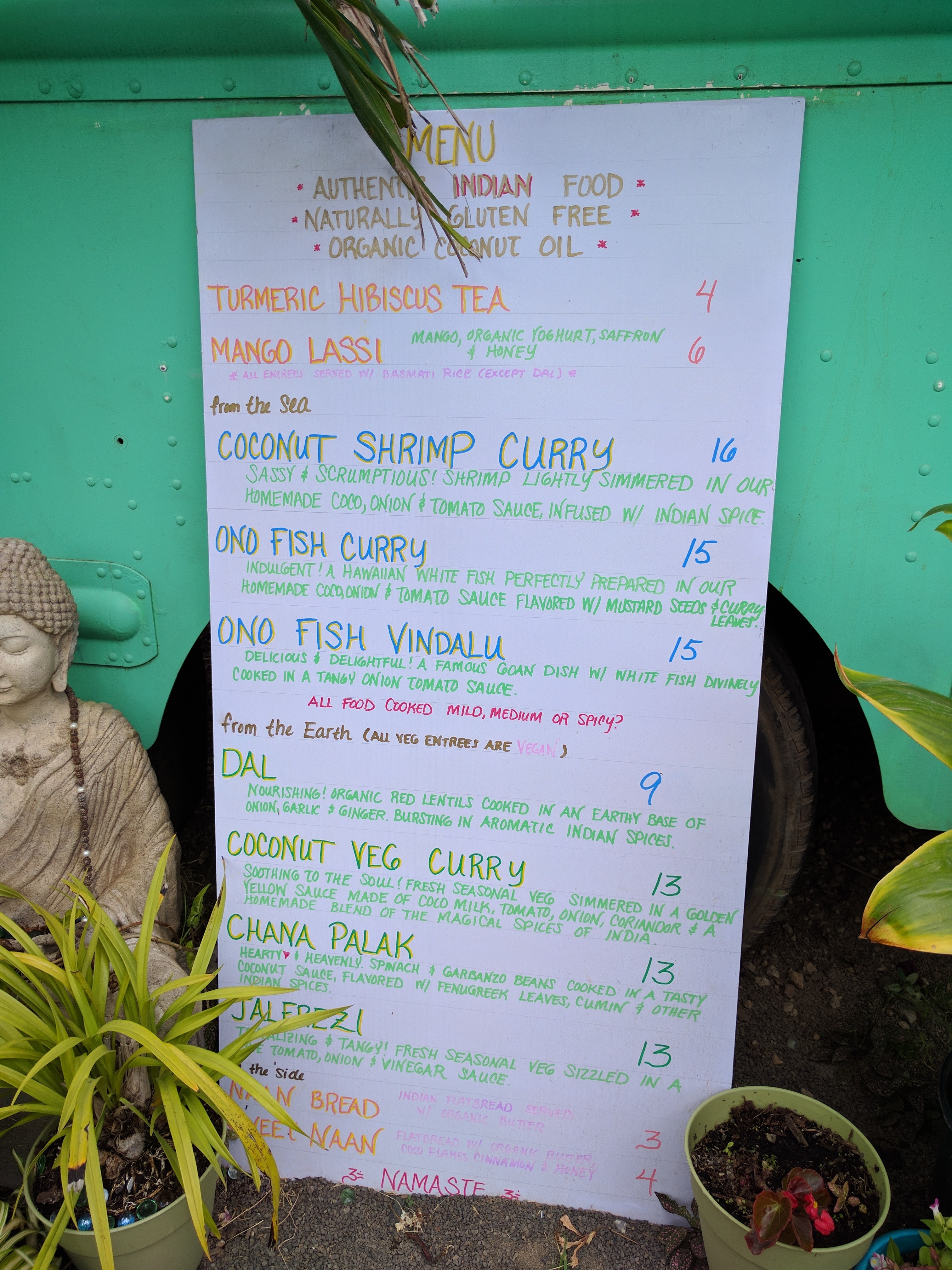 Cafe Turmeric Hanalei Kauai Menu