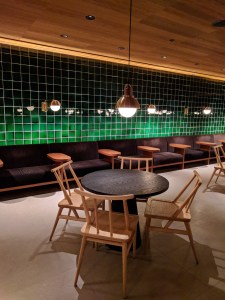 Seating in the tea room at The Pier at HKG