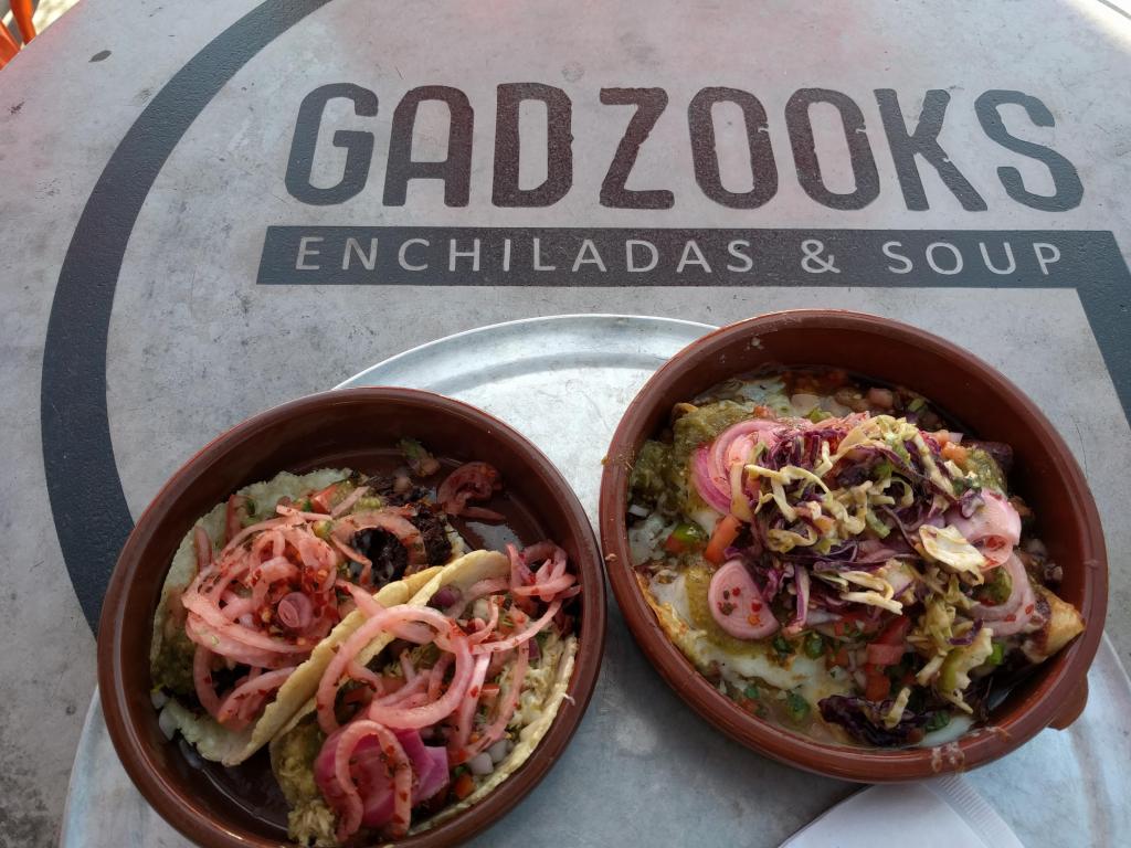 Street tacos and enchiladas at Gadzooks