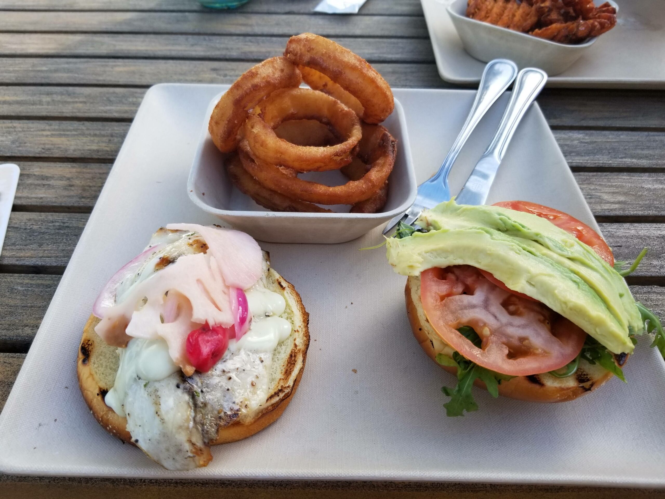 Ahi tuna fish sandwich at Lava Lava Beach Club in Kauai